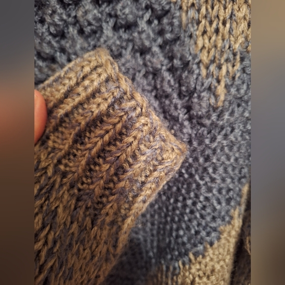 Vintage 1980's Saturday's Gray Blue Knobby Popcorn Knit Sweater DAD Men's Medium - Picture 4 of 7